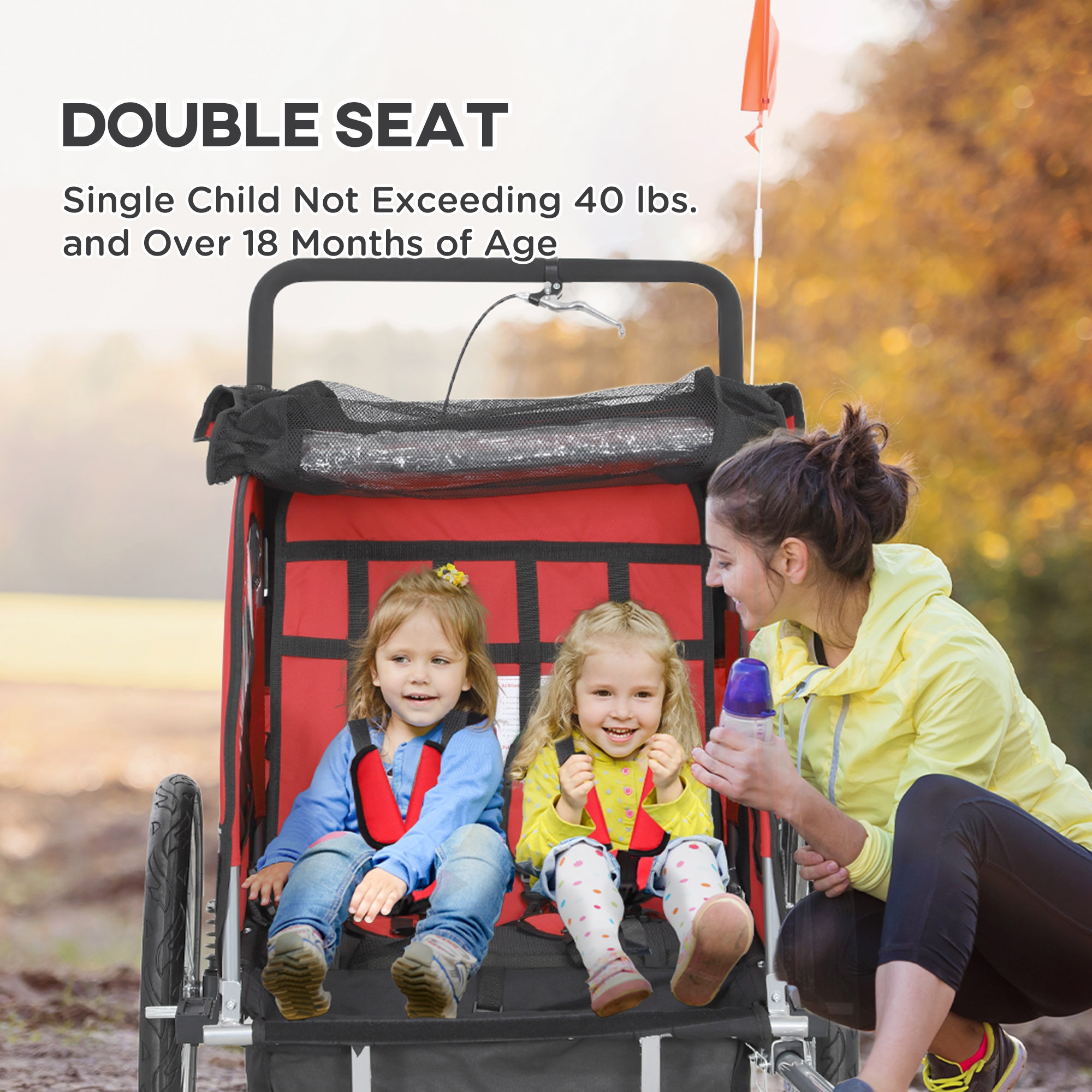 2-Seat Elite 360 Swivel Bike Trailer for Kids